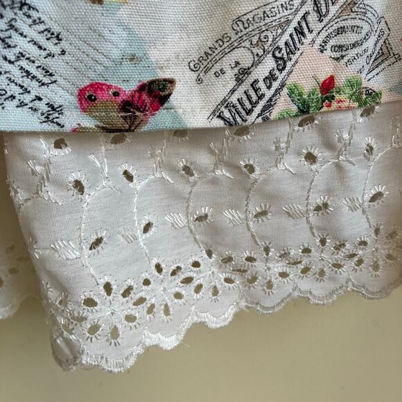 Under Moments Midi Length Skirt Slip Layered Novelty Print Eyelet Hem Boho Retro - Picture 14 of 15